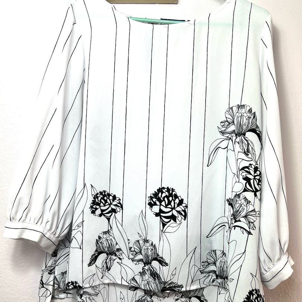 Apt 9 womens white ross long sleeve shirt